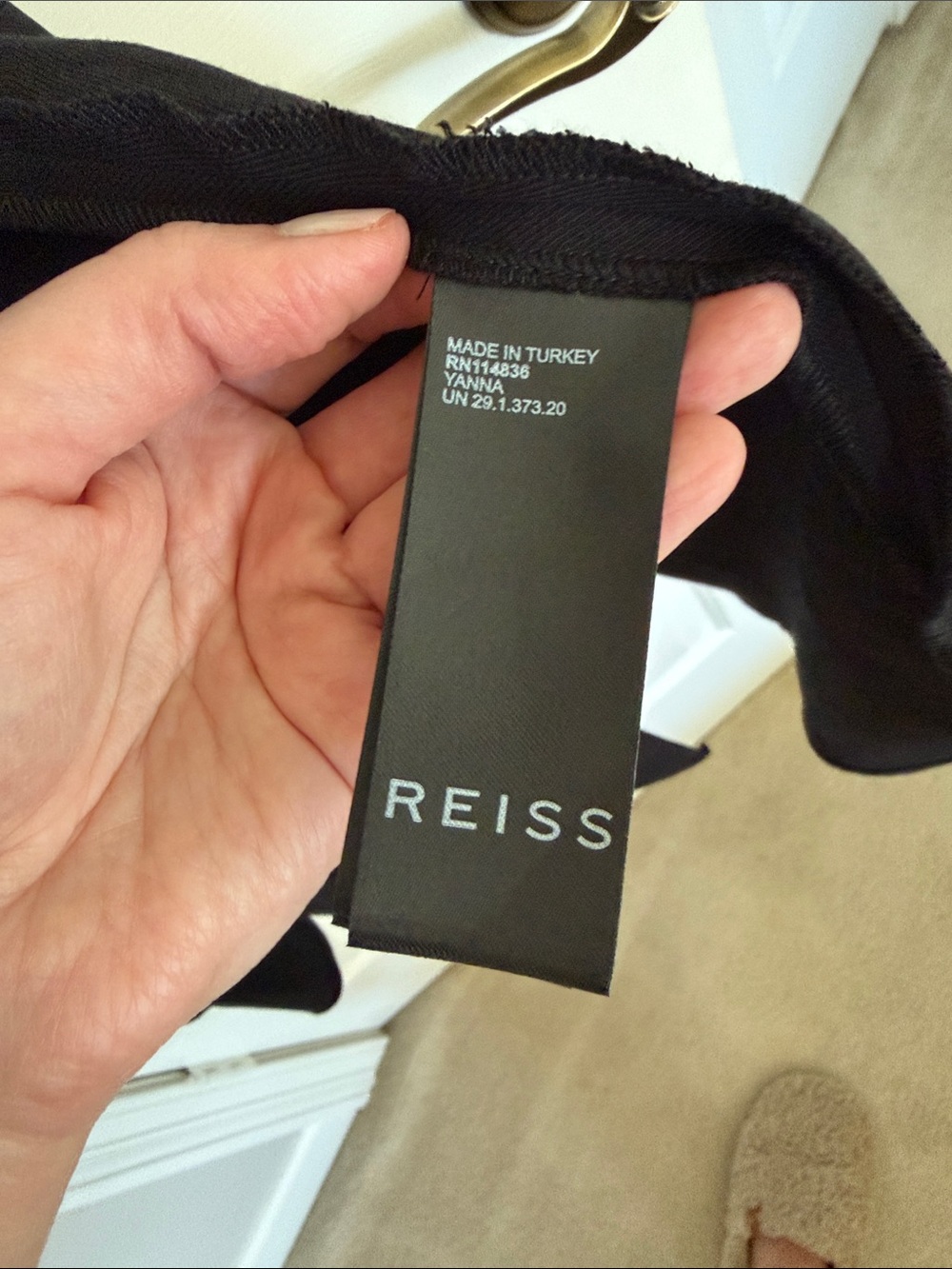 Reiss Black Tie-Shoulder Midi Dress - Picture 13 of 16